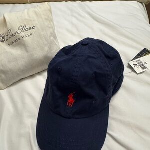 Ralph Lauren Dark Blue Hat with Red Embroidery